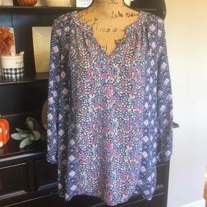 Fleur bleue Peasant Top